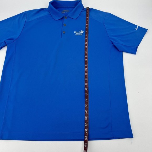 Men's Nike Tour Performance Short Sleeve Polo Shirt Blue L River Marsh Golf Club - Picture 6 of 9